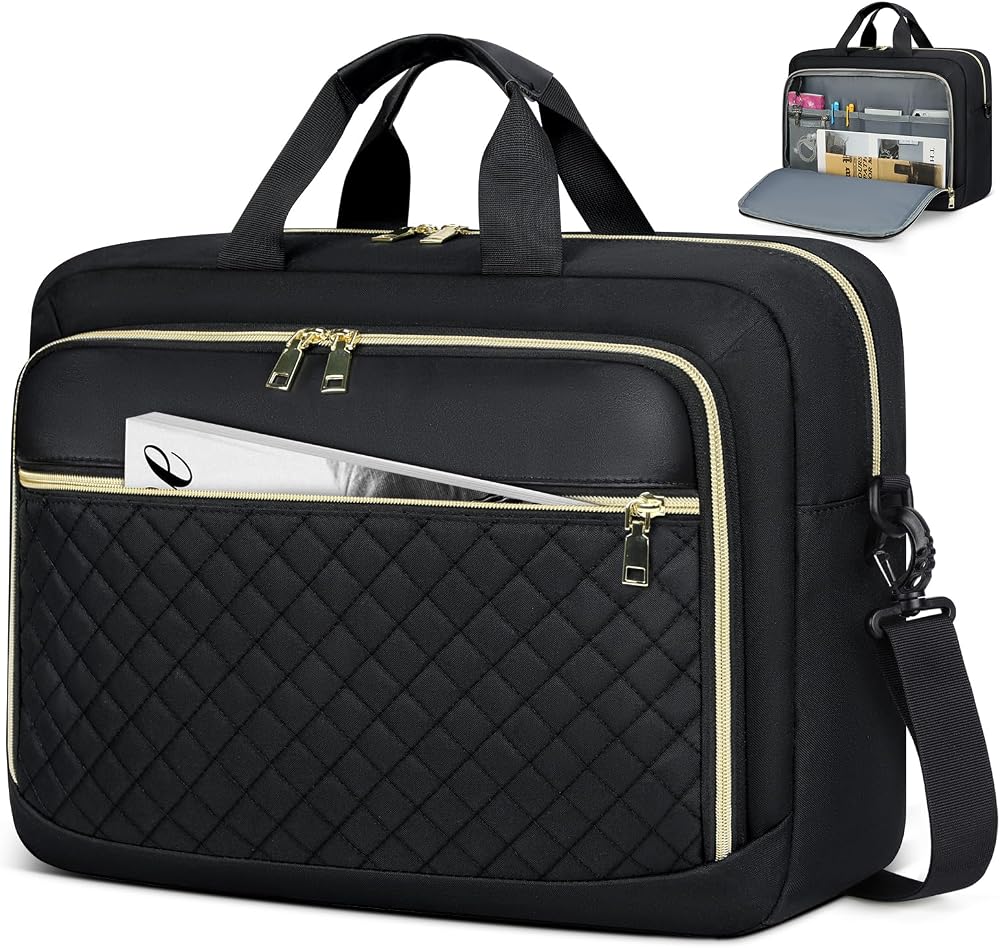 NEWHEY Laptop Bag Briefcase for Women 17.3 inch Laptop Organizer Messenger Bag