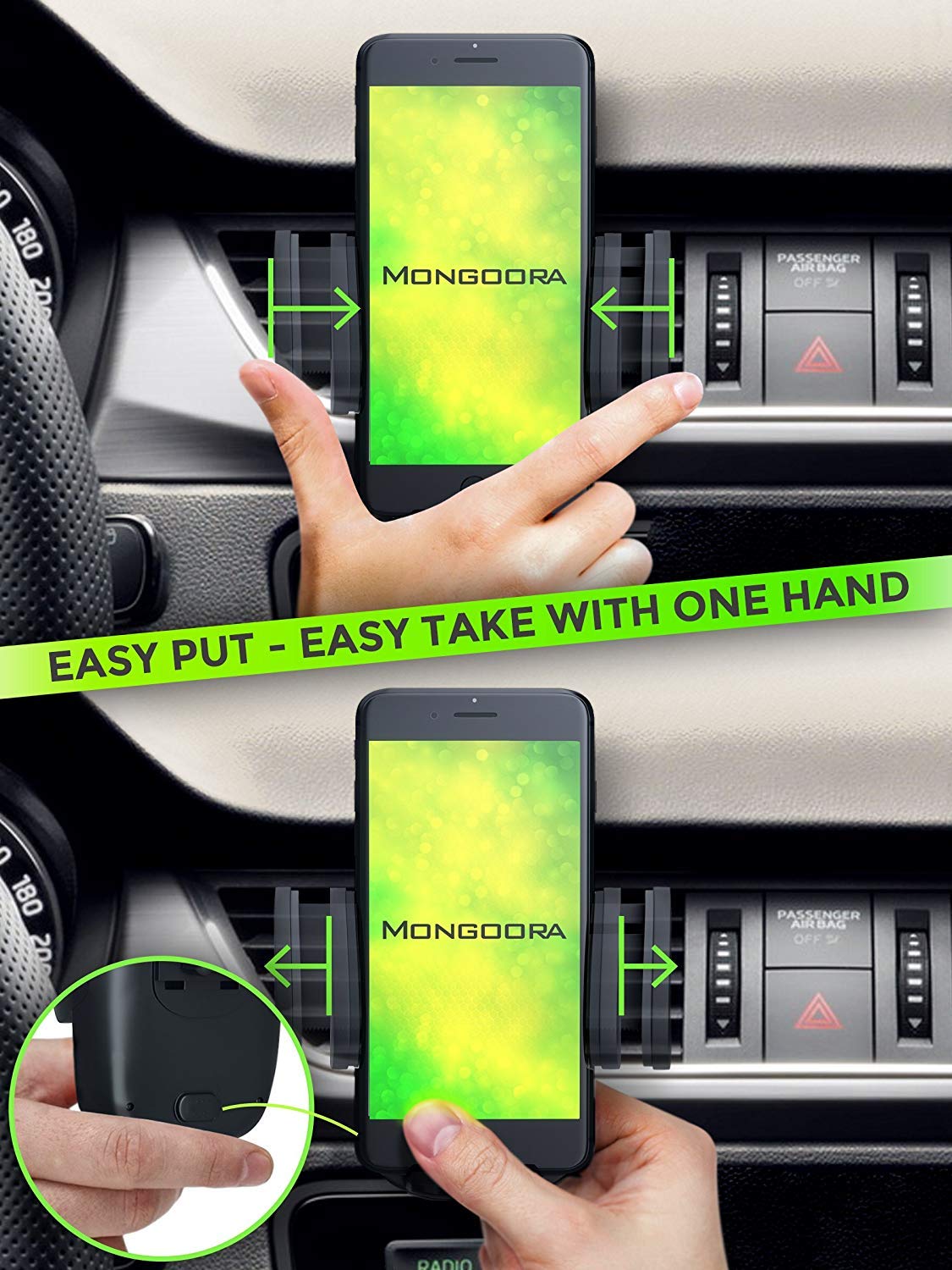 Universal Air Vent Car Phone Mount Holder 2019 Updated Version by