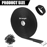 YHQZ 5m Adjustable Cable Straps with 25 Buckles Hook Loop Black view 2