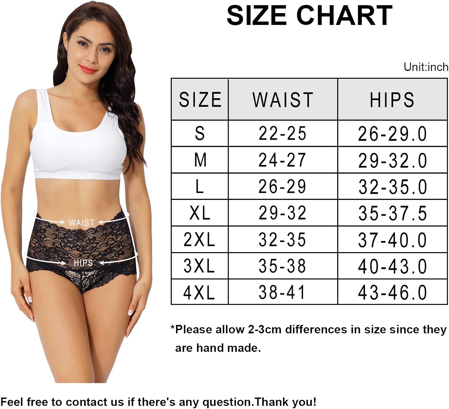 KYY Women's Sexy Lace Panties High-Rise Tummy Control Lingerie Underwear Briefs Floral Lace 4 Pack at  Women’s Clothing store