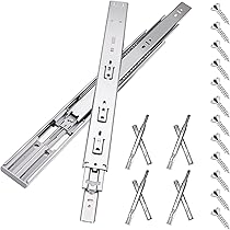 thumbnail interactive-video image 1 of 450mm Drawer Slide Rails 2-Pack - 17mm Ball Bearing Slides For Kitchen Cabinets & Furniture 1 of 11