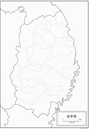 Amazon 岩手県の白地図 A1サイズ 2枚セット 地図 文房具 オフィス用品