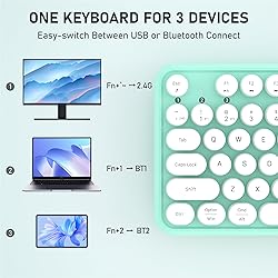 COVEVA Colorful Wireless Bluetooth Keyboard, 2.4G