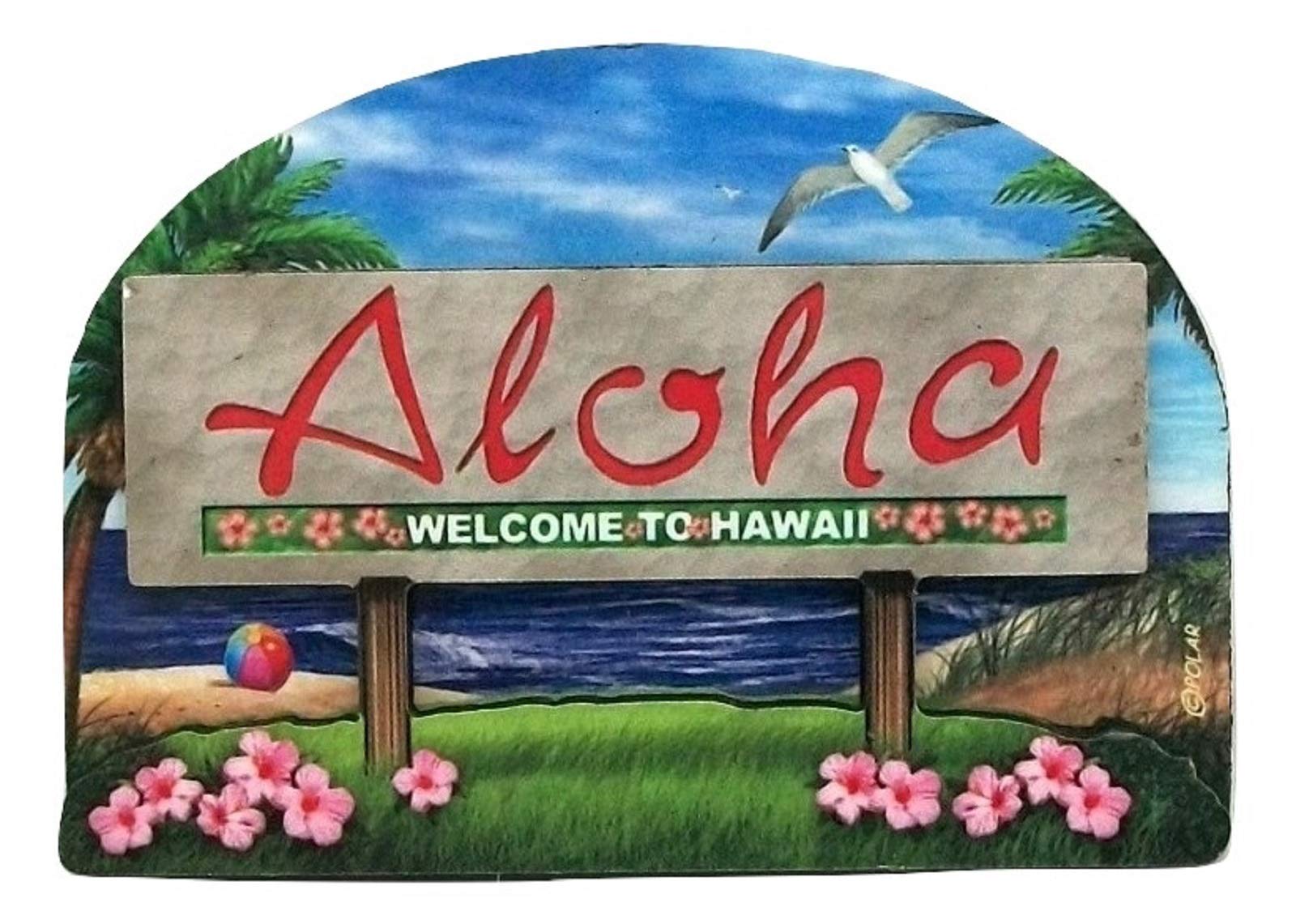 Hawaii State Welcome Sign Wood Fridge Magnet 2