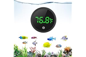 Ankilo Upgraded Aquarium Thermometer, 5S Refresh Speed, Digital Fish Tank Thermometer LED Display ±1°F, Stick-on Thermometer for Aquariums, Glass Containers