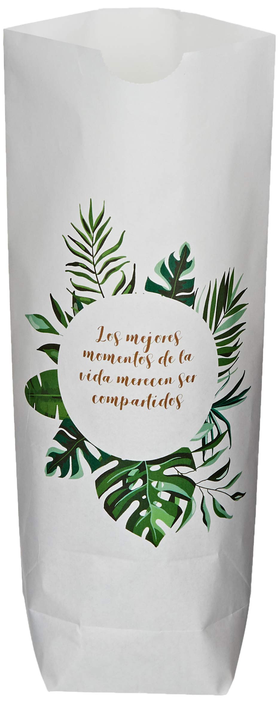 Mopec Bag The Best Moments Tropical Leaves 12x21x5cm.Pack of 25, White, One Size