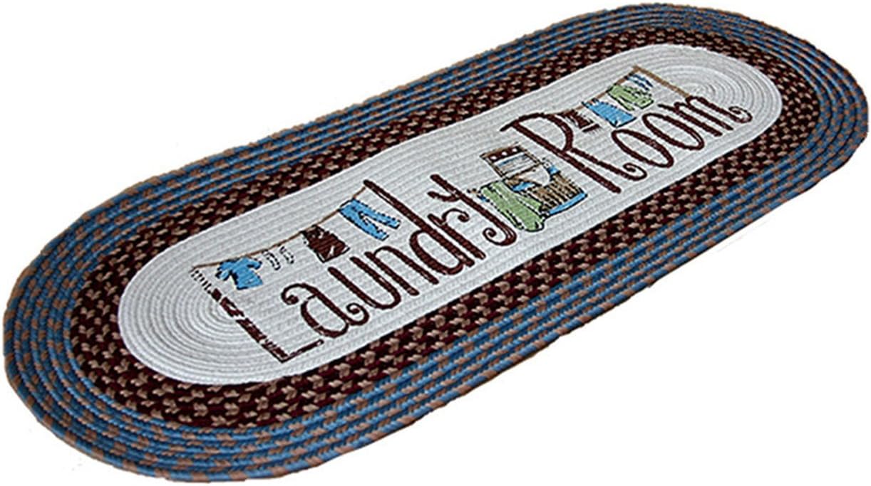 Ukeler Decorative Laundry Room Rug Hand Braided Runner Rug