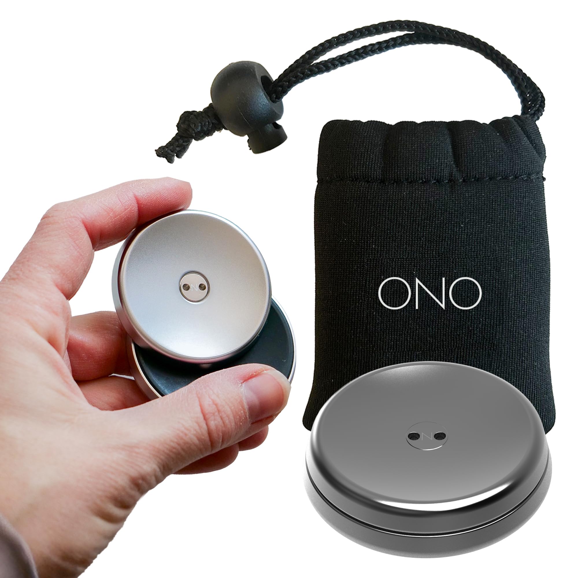 ONO Slider - Portable Toy for Adults | Helps Relieve Stress, Anxiety, Tension | Promotes Focus & Clarity | Compact & Portable Design (Natural - Stainless Steel)