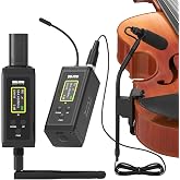 HHLPRO Wireless Violin Microphone System with Clip-On Instrument Mic | 260FT Range, Dual Volume Control, XLR Transmitter &amp; Receiver for PA System, Pickup Mic for Violin, Viola, Banjo, Mandolin