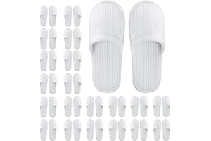 Frcctre 15-20 Pairs Disposable Slippers, Non-Slip Disposable Spa Slippers Portable Indoor Slipper for Guests Hotel Home Travel Wedding Salon, Individually Wrapped