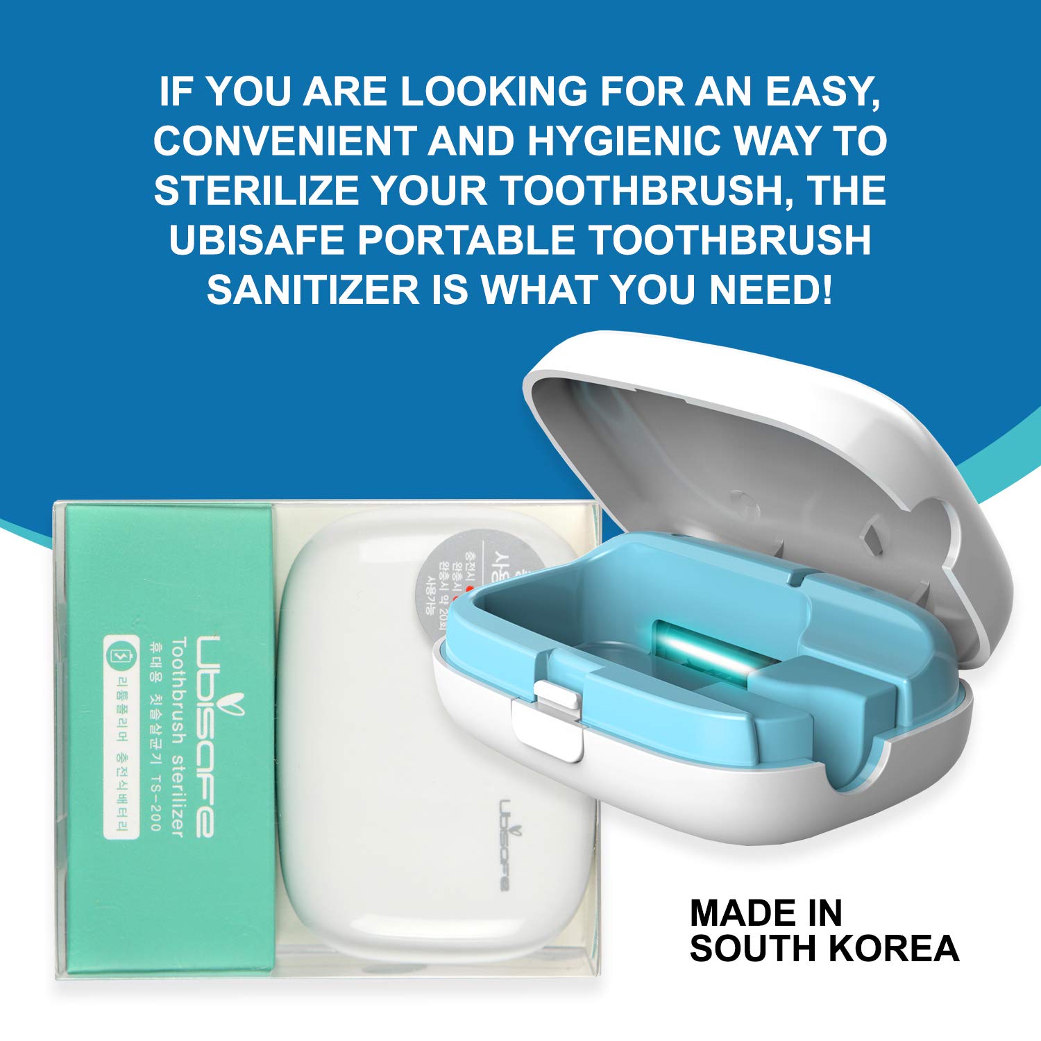 Ubisafe UV Toothbrush Sanitizer And Holder Portable Travel Sterilizer