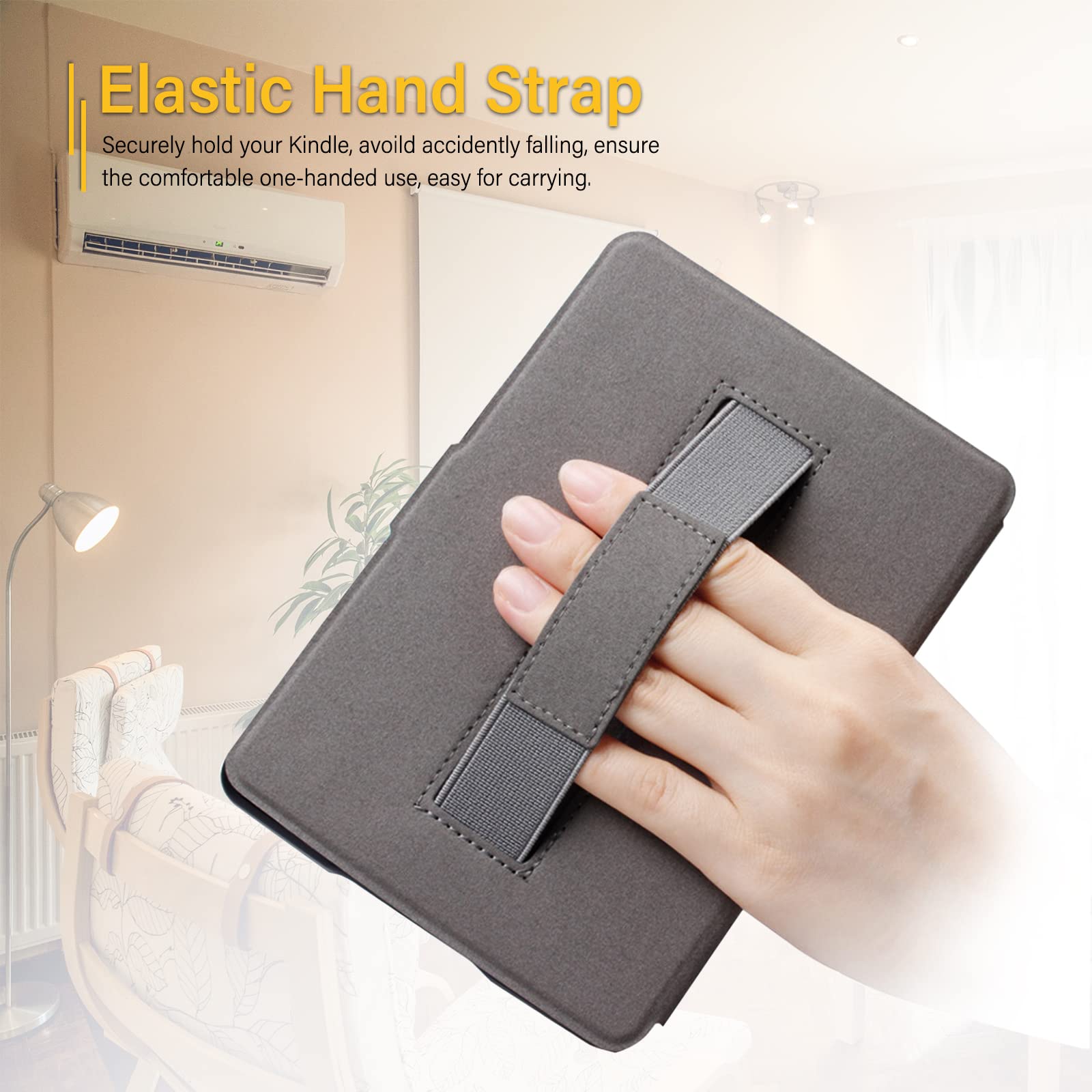 SCSVPN Case for 6'' All-New Kindle (11th Generation 2022 Release, Model C2V2L3 - Not Fit Paperwhite or Oasis), Ultra Thin and Lighteweight Smart Shell Cover with Hand Strap - Auto Sleep/Wake, Green