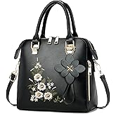 liuzhijiao Women Embroidered Satchel Top Handle Purses and Handbag Lightweight Totes Crossbody Shoulderbag for Lady