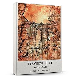 Traverse City Map Poster, Michigan Map Art