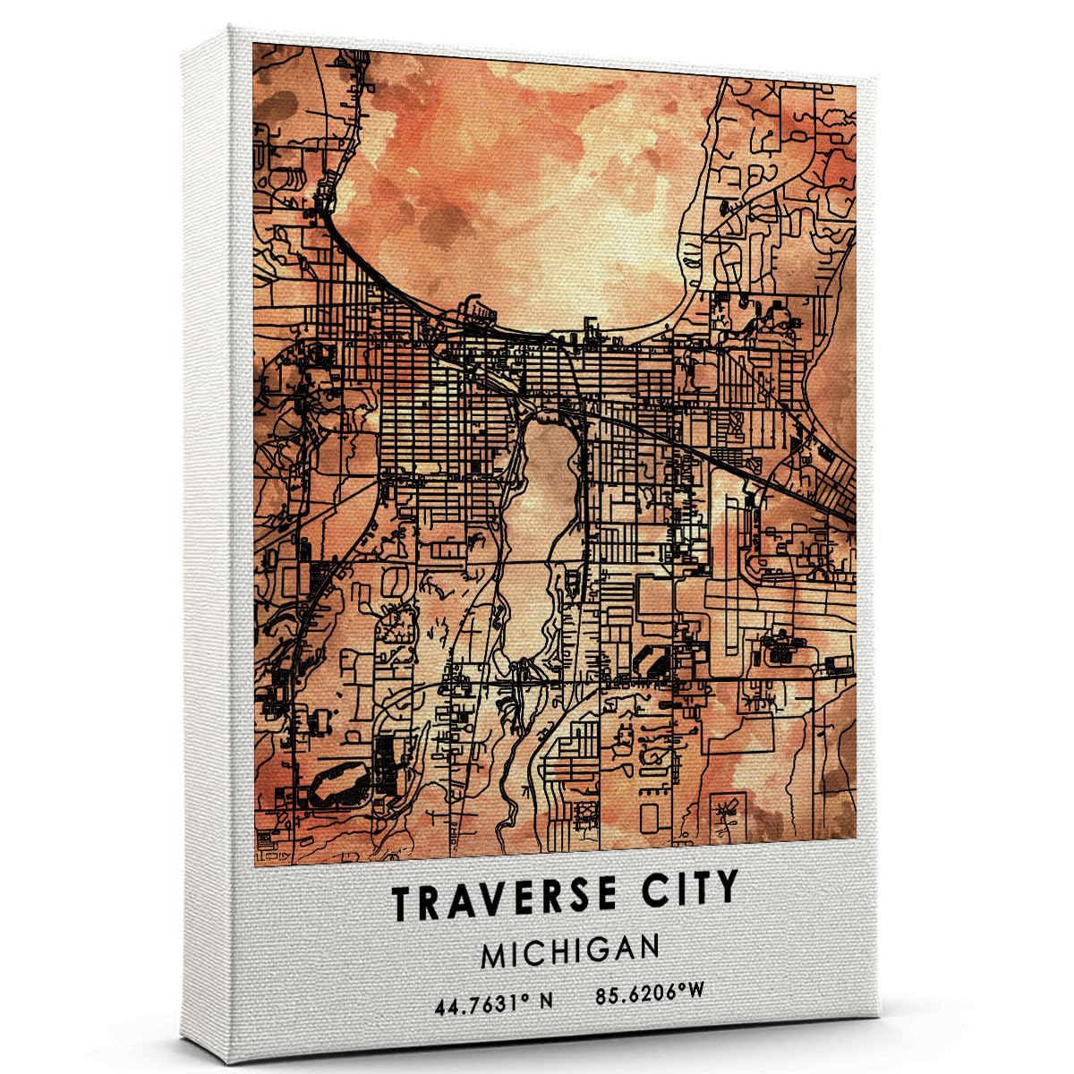 Traverse City Map Poster, Michigan Map Art