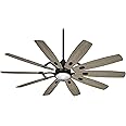 Minka-Aire F864L-CL/SG 65" Ceiling Fan with LED Light and DC Motor in Coal Finish