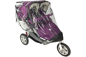 EZTONGPIN Rain Cover for Double Stroller,Universal Size Weather Shield for Side by Side Double Baby Stroller.
