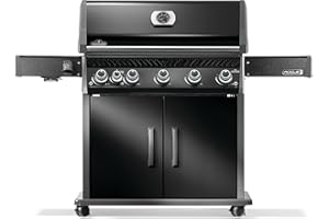 Napoleon Rogue PRO 625 Natural Gas Grill with Infrared Side Burner, Black, Durable 6-Burner Cooking Power