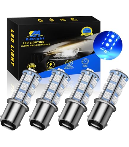 10-Pack YM E-Bright White P21W 1156 LED Bulbs – 1.5W, 12V, 8000K, BAY15D Base For Turn Signal/Parking Lights