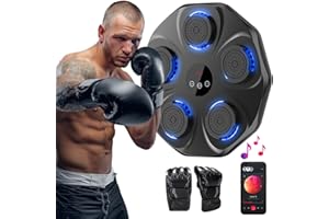 TGLLM Music Boxing Machine with Boxing Gloves, Wall Mounted Smart Bluetooth Music Boxing Trainer, Electronic Boxing Target Training Punching Equipment for Home,Indoor and Gym