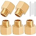Brass Pipe Fitting,3/8 Inch NPT Male to 1/2 Inch NPT Female Brass Pipe Hose Tube Fitting Hex Head 3/8'' Male NPT to 1/2'' Female NPT Reducer Adapter 5pcs(3/8 npt male x 1/2 npt female)