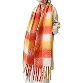 Wander Agio Winter Women Warm Scarf Long Shawl Large Scarves Cold Weather Thick Blanket Scarfs Colorful Plaid