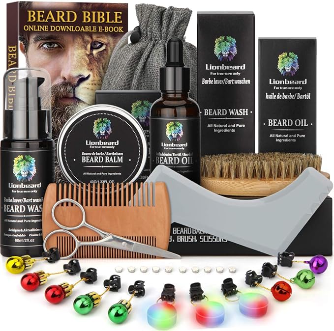 Beard Care Kit for Men Dad Beard Growth Grooming & Trimming, Beard Shampoo Wash, Beard Oil