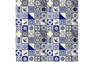 COLOR Y TRADICIÓN 100 Hand Painted Talavera Mexican Tiles 4"x4" Blue & White