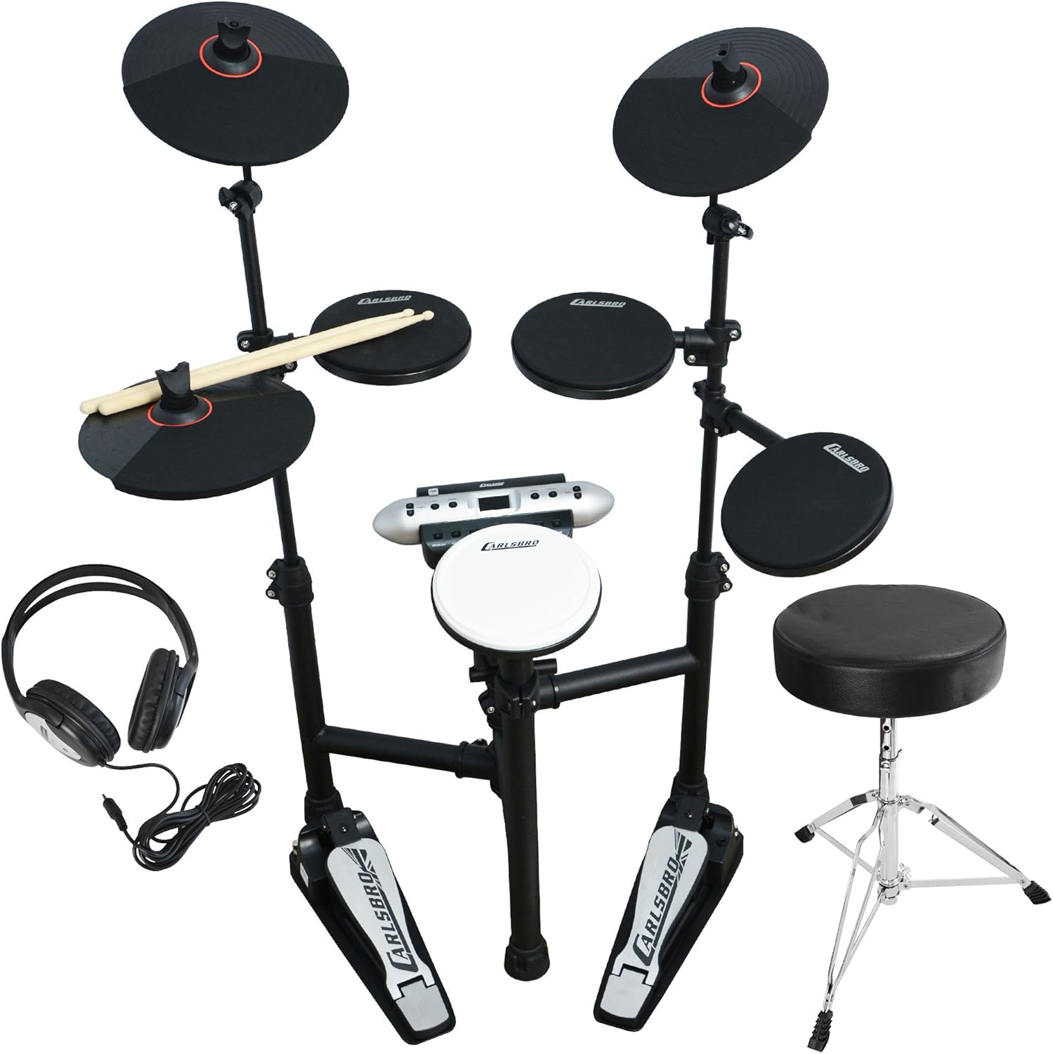 Carlsbro CSD120 Ultra Compact Electronic Drum Kit Bundle with