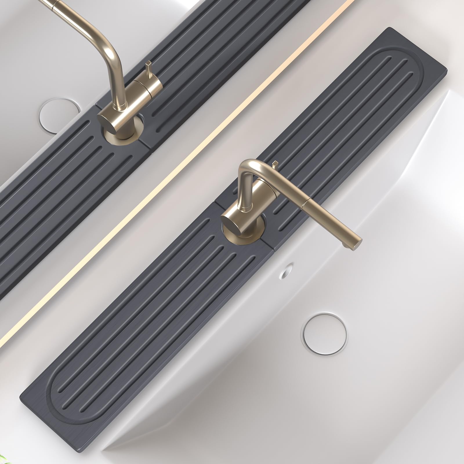 Photo 1 of Fast Drying Kitchen Sink Splash Guard, Durable Stone Kitchen Faucet Mat, Water Absorbing Stone Tray for Sink, Diatomite Faucet Mat for Kitchen Sink, Stone Drying Mat for Kitchen and Bathroom Counter