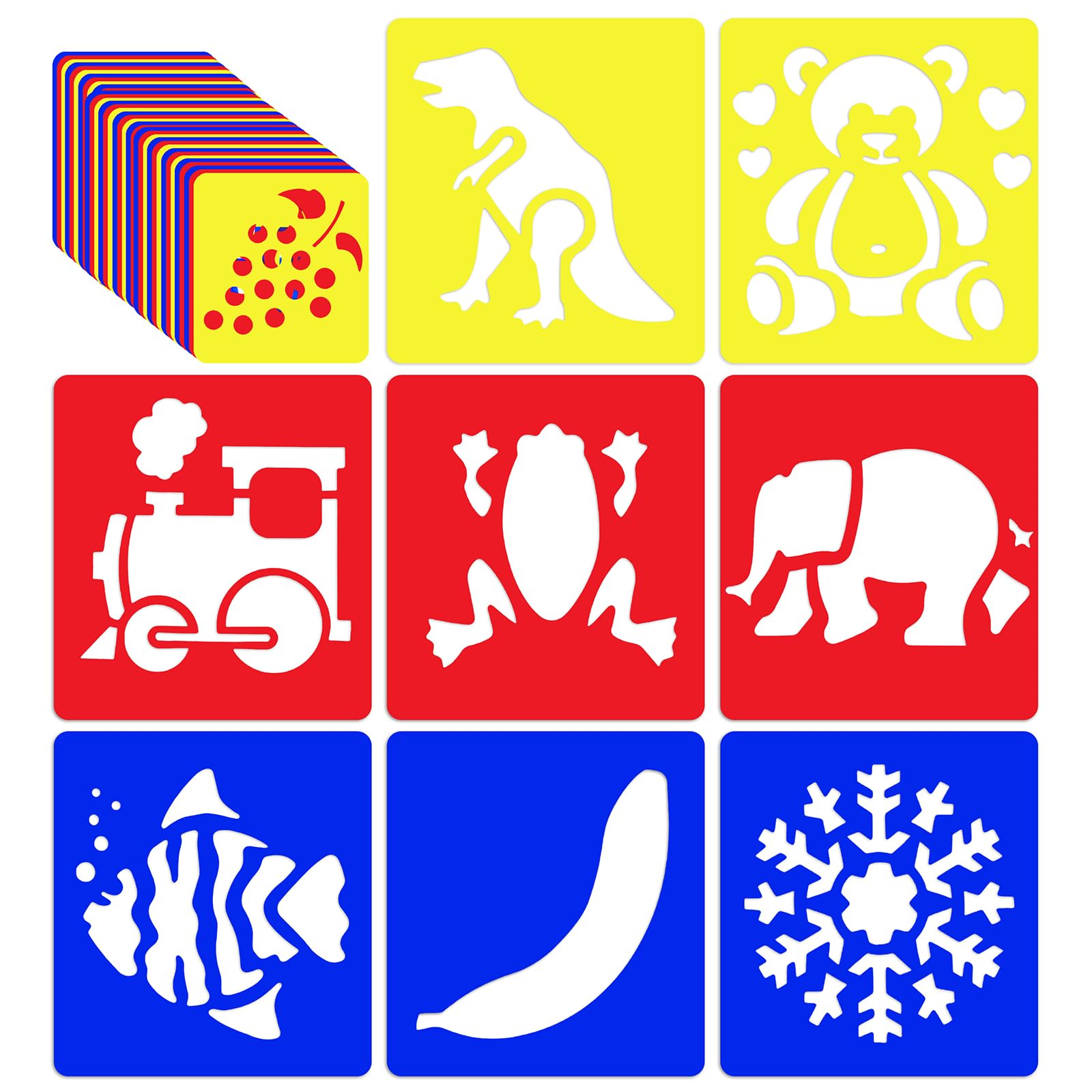LanMa Drawing Stencils for Kids, 48 Pieces Plastic Drawing Painting Stencil Templates for Kids Crafts School Art Projects
