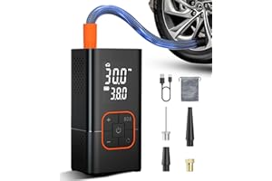 LAMFURART Tire Inflator Portable Air Compressor - 150PSI Air Pump for Car Tires, Air Pump for Car Tires with Digital Tire Pressure Gauge LED Lights, Cordless Electric Bike Pump for Inflatables, Motorcycle, Ball