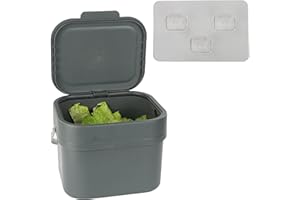 7Penn Small Compost Bin for Kitchen - 1gal Countertop Compost Bucket for Food Scraps, Trash, Recycling and More - 4L Cabinet or Wall Mounted Aluminum Indoor Compost Bin