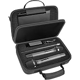 ANKHOH Microphone Case for JBL Wireless Mic Systems,Dual Mic,Receiver Black | Dual Sided DIY Foam, Fits 2 Mics and Receiver,for Phenyx Pro Dual, for HUACAM, for ALPOWL, for ELIRIRA, for oxxyeeKS