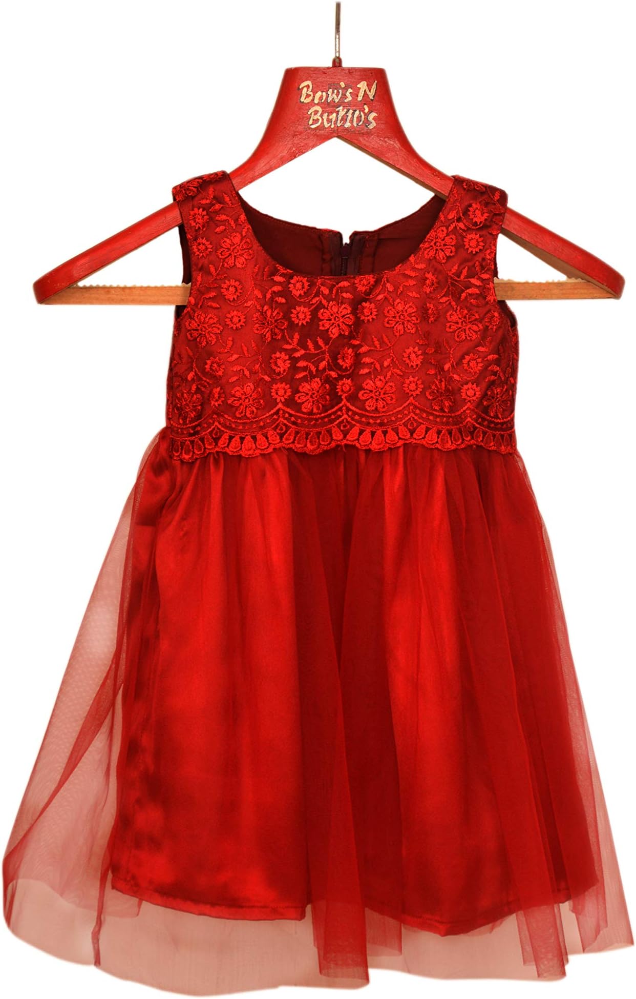 Urban Vogue Baby Girls' Frock (U-031_ Red)