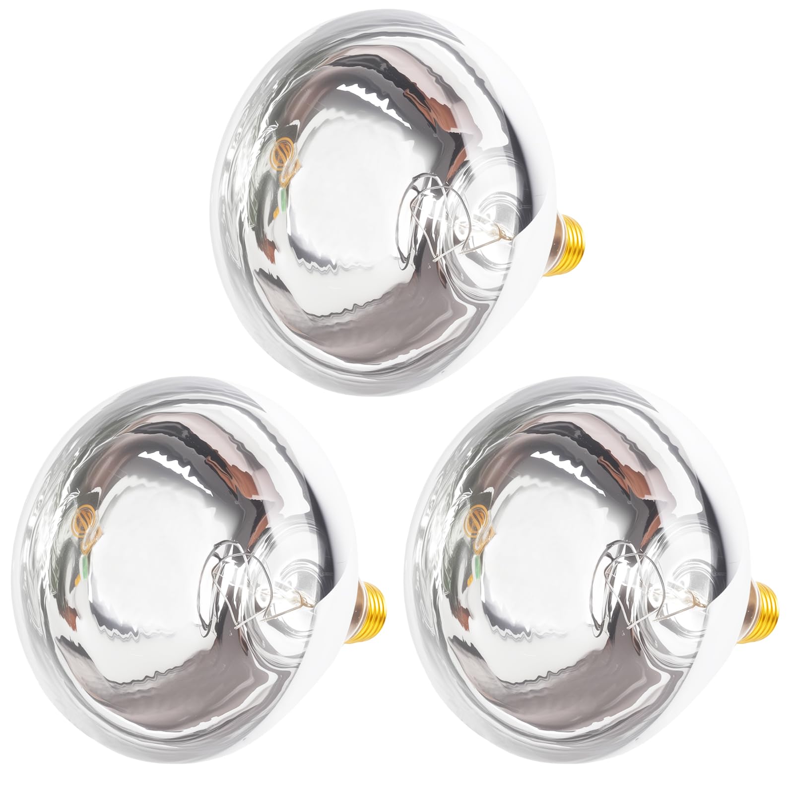 Photo 1 of 3 Pack Heat Lamp Bulb Replacements for Food Heat Lamp, 250W Heat Lamp Light Bulbs Infrared Heat Bulb, 120v Heating Lightbulbs with E26 Base (3)