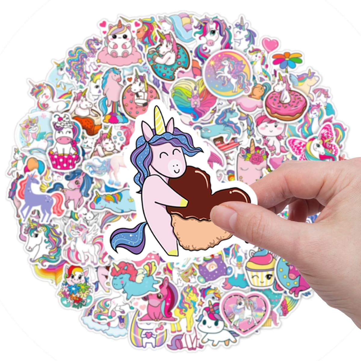 Unicorns Stickers 100 Pcs Waterproof Vinyl Stickers for Water Bottles