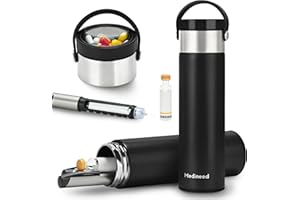MEDINEED Insulin Cooler Travel Case, 60H 3 Pens Diabetes Travel Case Travel Medicine Organizer, Medication Cooler for Travel Diabetes Care, Travel Medicine Kit with Tsa Approved Ice Packs (Black)