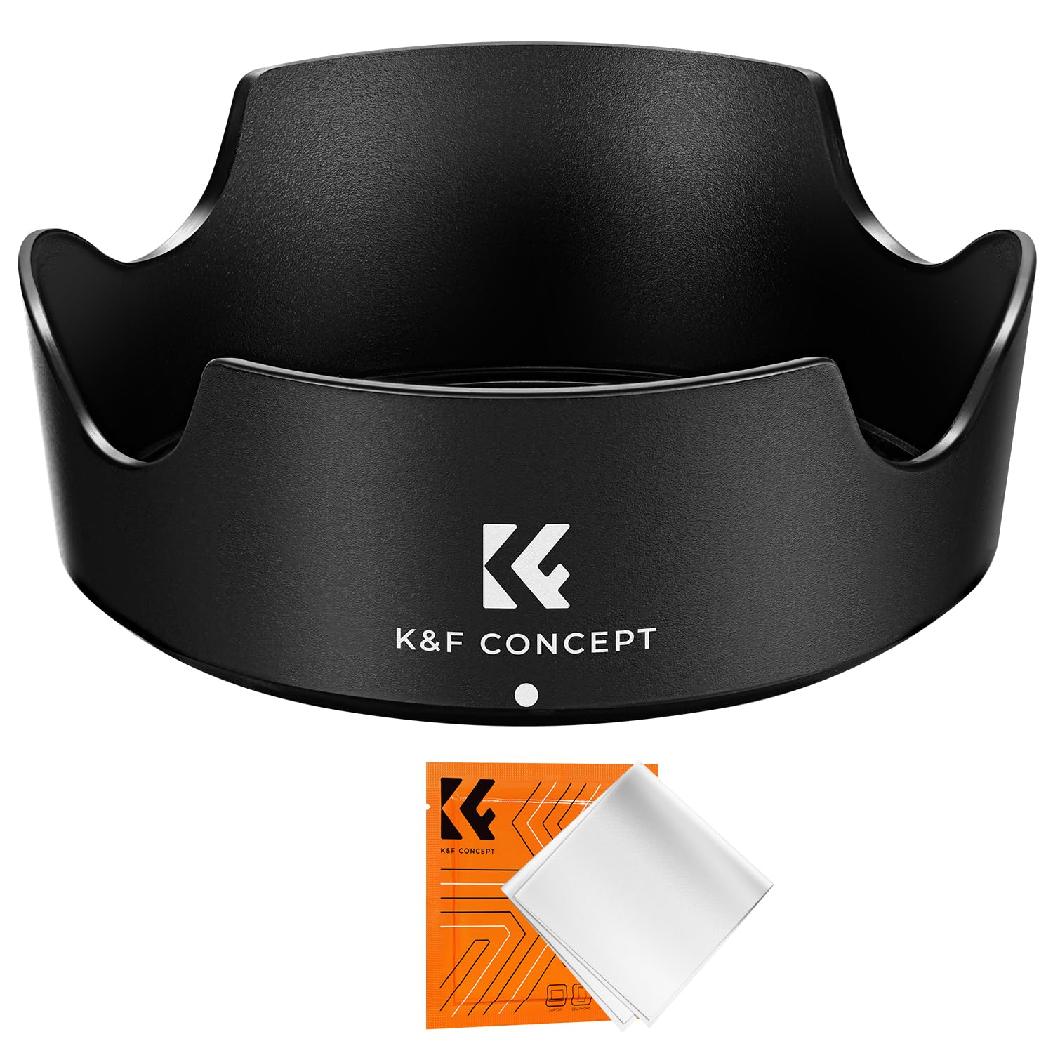 K&F CONCEPT EW-63C Lens Hood, 58mm Bayonet Lens Hood for Canon RF 24-50mm f/4.5-6.3 IS STM, EF-S 18-55mm f/3.5-5.6 IS STM, EF-S 18-55mm f/4-5.6 IS STM, Reversible Lens Protector with Cleaning Cloth