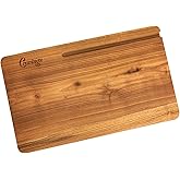 Cravings Chop-Chop Teak Cutting Board – 20x12-Inch Wooden Chopping Board with Carved Grooves for Phones/Tablets – Best Cutting Board for Kitchen and Meat Prep, Made from Natural Teak Wood