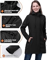 33,000ft Women’s Softshell Jacket Hooded Waterproof Windproof 3XL Black view 4