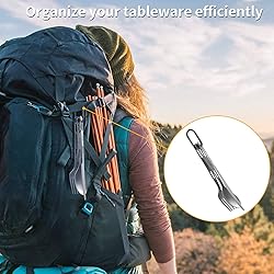 OUTXE Titanium Flatware Knife Fork Spoon Set