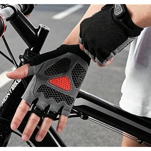 1 Pair Half Finger Cycling Gloves, Breathable Non-Slip Padded Workout Gloves, Lightweight Outdoor Sports Gloves