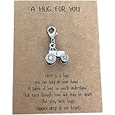 AMOBESTER Mini Farm Tractor Clip on Charms Zipper Pull Keychain Neckalce Bracelet Pendant