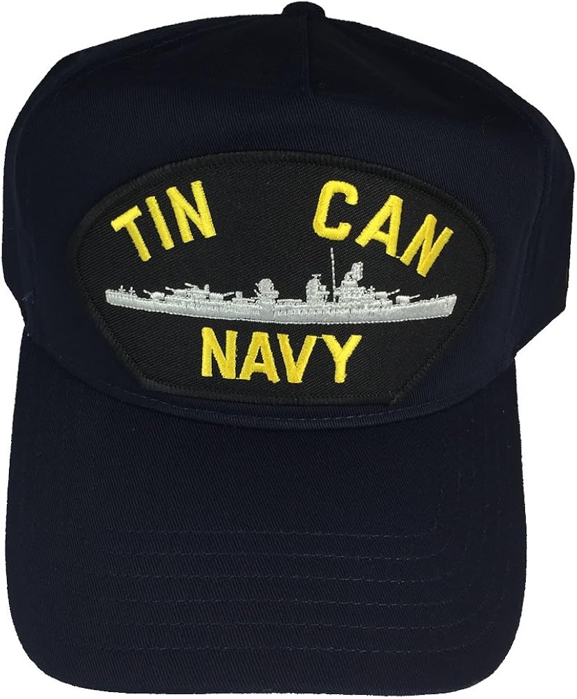 TIN CAN Navy W/Ship HAT Navy Blue Veteran Owned Business at Amazon