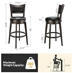 PrimeZone Swivel Bar Stools Set of 4, 26 Inch