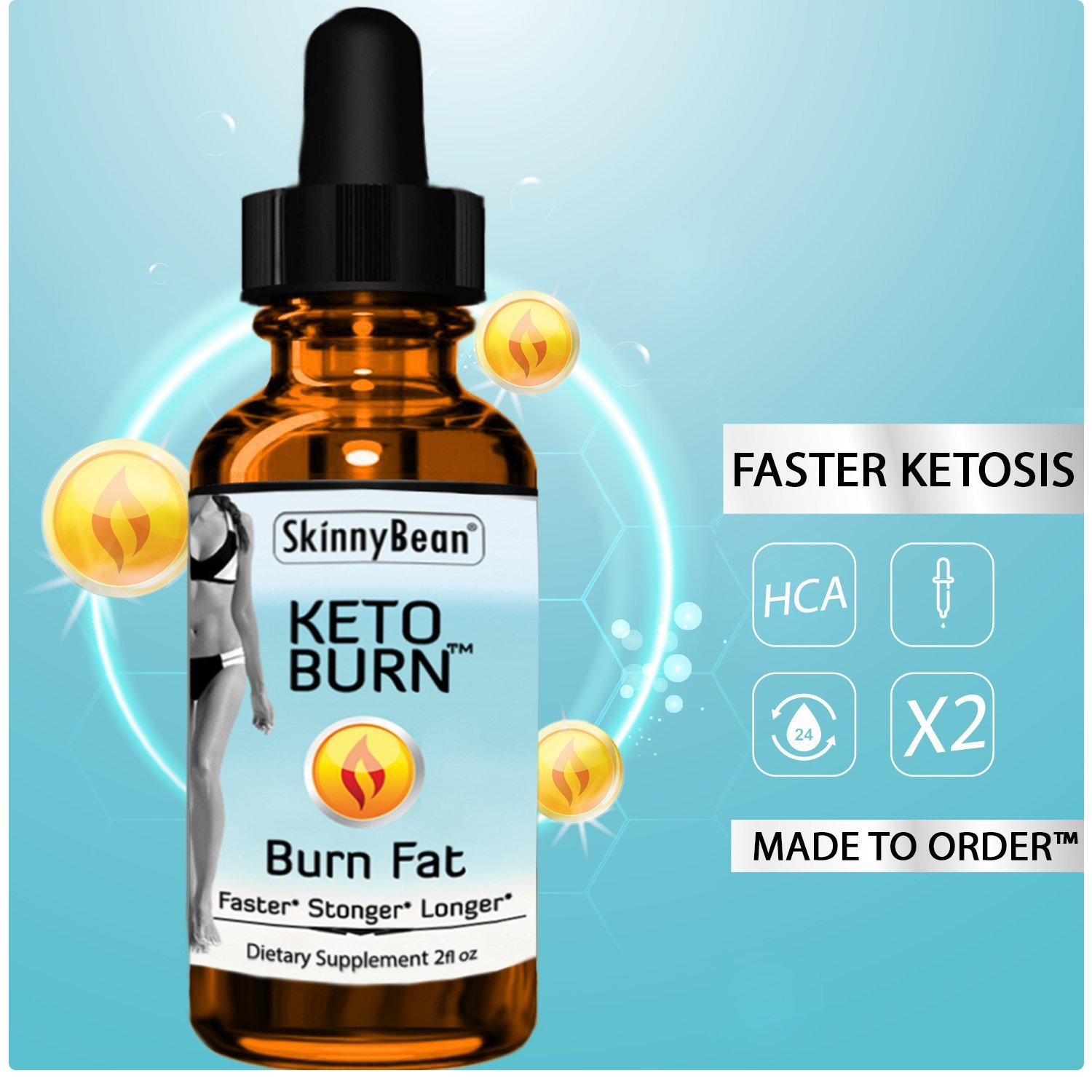 Keto Burn Raspberry™ Fat Burner Drops by SkinnyBean® Accelerated Ketosis Health