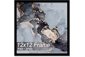Fxojyvo 12x12 Frame, Black Picture Frame for 12 x 12 Square Picture Poster Photo, Light Weight and High Transparent 12 by 12 Frame for Wall - 1 Pack/Black/12 x12