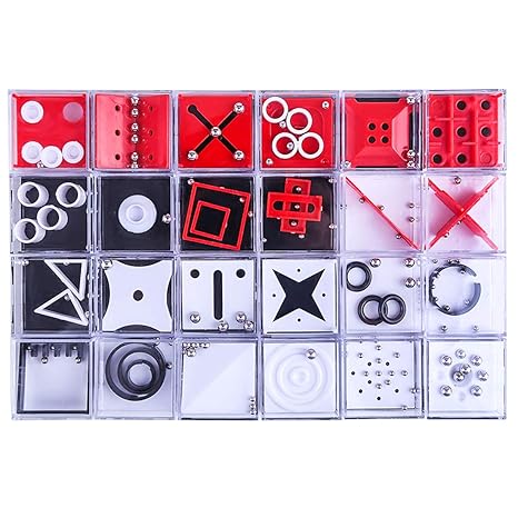 iVansa 24er Set Kletterpfad / Geschicklichkeitsspiel, Labyrinth Puzzle für Kinder, Labyrinth Spielzeug Lernspielzeug Kind Ges