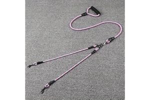 1set Double Dog Leash Wave Patterned Detachable Knot Free Nylon Leash for Two Dogs Hands Free Walks Park Strolls Urban Contro